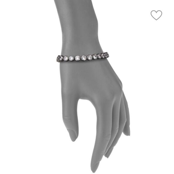 Michael Kors Silvertone Smokey Crystal Tennis Bracelet Park Ave Glam Collection - Picture 7 of 8